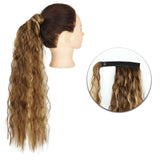 AZQUEEN Synthetic Corn Wavy Long Ponytail  Hairpiece Wrap on Clip Hair Extensions Ombre Brown Pony Tail Blonde Fack Hair