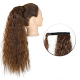 AZQUEEN Synthetic Corn Wavy Long Ponytail  Hairpiece Wrap on Clip Hair Extensions Ombre Brown Pony Tail Blonde Fack Hair