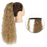 AZQUEEN Synthetic Corn Wavy Long Ponytail  Hairpiece Wrap on Clip Hair Extensions Ombre Brown Pony Tail Blonde Fack Hair