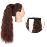 AZQUEEN Synthetic Corn Wavy Long Ponytail  Hairpiece Wrap on Clip Hair Extensions Ombre Brown Pony Tail Blonde Fack Hair