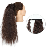 AZQUEEN Synthetic Corn Wavy Long Ponytail  Hairpiece Wrap on Clip Hair Extensions Ombre Brown Pony Tail Blonde Fack Hair