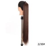 SHANGKE Women's Ponytail Long Wavy Hair Extension Clip In  Pony Tail Wrap Around Black Blonde Synthetic Heat Resistant Fiber