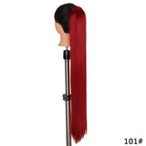 SHANGKE Women's Ponytail Long Wavy Hair Extension Clip In  Pony Tail Wrap Around Black Blonde Synthetic Heat Resistant Fiber