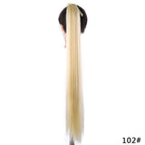 SHANGKE Women's Ponytail Long Wavy Hair Extension Clip In  Pony Tail Wrap Around Black Blonde Synthetic Heat Resistant Fiber
