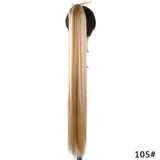 SHANGKE Women's Ponytail Long Wavy Hair Extension Clip In  Pony Tail Wrap Around Black Blonde Synthetic Heat Resistant Fiber