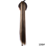 SHANGKE Women's Ponytail Long Wavy Hair Extension Clip In  Pony Tail Wrap Around Black Blonde Synthetic Heat Resistant Fiber