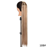 SHANGKE Women's Ponytail Long Wavy Hair Extension Clip In  Pony Tail Wrap Around Black Blonde Synthetic Heat Resistant Fiber