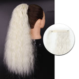 AZQUEEN Synthetic Corn Wavy Long Ponytail  Hairpiece Wrap on Clip Hair Extensions Ombre Brown Pony Tail Blonde Fack Hair