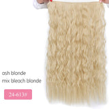 AISI BEAUTY Long Clips in Hair Extension Synthetic Natural Hair Water Wave Blonde Black Brown Red 22" 28'' For Women Hairpieces