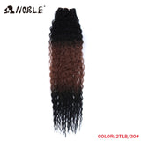 Noble Kinky Curly Ombre hair bundles Synthetic hair  Super Long Curl 1 Pcs 28"-32" Blonde Brown Bundles With Hair Extensions