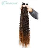 Kinky Curly Hair Bundles Synthetic Hair Extensions Blonde Two Tone Color Hair Weave Bundles 3bundle/100g For Women Free Shipping