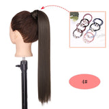 NICESY Black Long Straight Ponytail Hair Synthetic Extensions Heat Resistant Hair 22Inch Wrap Around Pony Hairpiece