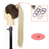 NICESY Black Long Straight Ponytail Hair Synthetic Extensions Heat Resistant Hair 22Inch Wrap Around Pony Hairpiece