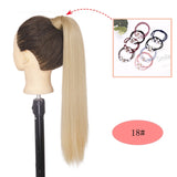 NICESY Black Long Straight Ponytail Hair Synthetic Extensions Heat Resistant Hair 22Inch Wrap Around Pony Hairpiece