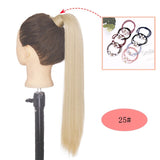 NICESY Black Long Straight Ponytail Hair Synthetic Extensions Heat Resistant Hair 22Inch Wrap Around Pony Hairpiece