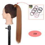 NICESY Black Long Straight Ponytail Hair Synthetic Extensions Heat Resistant Hair 22Inch Wrap Around Pony Hairpiece