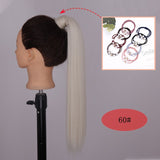 NICESY Black Long Straight Ponytail Hair Synthetic Extensions Heat Resistant Hair 22Inch Wrap Around Pony Hairpiece