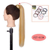 NICESY Black Long Straight Ponytail Hair Synthetic Extensions Heat Resistant Hair 22Inch Wrap Around Pony Hairpiece