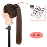 NICESY Black Long Straight Ponytail Hair Synthetic Extensions Heat Resistant Hair 22Inch Wrap Around Pony Hairpiece