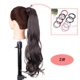 NICESY Black Long Straight Ponytail Hair Synthetic Extensions Heat Resistant Hair 22Inch Wrap Around Pony Hairpiece