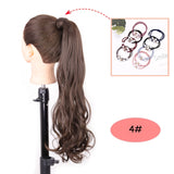 NICESY Black Long Straight Ponytail Hair Synthetic Extensions Heat Resistant Hair 22Inch Wrap Around Pony Hairpiece