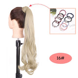 NICESY Black Long Straight Ponytail Hair Synthetic Extensions Heat Resistant Hair 22Inch Wrap Around Pony Hairpiece