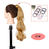 NICESY Black Long Straight Ponytail Hair Synthetic Extensions Heat Resistant Hair 22Inch Wrap Around Pony Hairpiece