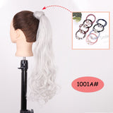 NICESY Black Long Straight Ponytail Hair Synthetic Extensions Heat Resistant Hair 22Inch Wrap Around Pony Hairpiece