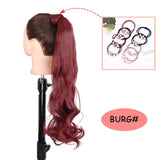 NICESY Black Long Straight Ponytail Hair Synthetic Extensions Heat Resistant Hair 22Inch Wrap Around Pony Hairpiece