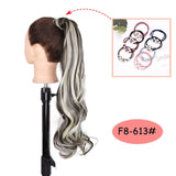 NICESY Black Long Straight Ponytail Hair Synthetic Extensions Heat Resistant Hair 22Inch Wrap Around Pony Hairpiece