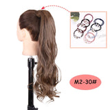 NICESY Black Long Straight Ponytail Hair Synthetic Extensions Heat Resistant Hair 22Inch Wrap Around Pony Hairpiece