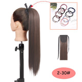 NICESY Black Long Straight Ponytail Hair Synthetic Extensions Heat Resistant Hair 22Inch Wrap Around Pony Hairpiece