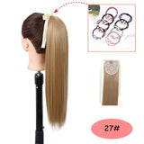 NICESY Black Long Straight Ponytail Hair Synthetic Extensions Heat Resistant Hair 22Inch Wrap Around Pony Hairpiece