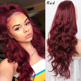 AISI BEAUTY Long Body Wave Ponytail Extension Synthetic Drawstring Ponytail Clip in Hair Extensions for Women Black Blonde Red