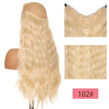 Long Wavy Culry U-Shaped Half Wig for Women 24" Natural Female Long Black Brown Wigs Heat Resistant Synthetic Fake Hair