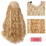 Long Wavy Culry U-Shaped Half Wig for Women 24" Natural Female Long Black Brown Wigs Heat Resistant Synthetic Fake Hair