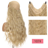 Long Wavy Culry U-Shaped Half Wig for Women 24" Natural Female Long Black Brown Wigs Heat Resistant Synthetic Fake Hair