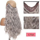 Long Wavy Culry U-Shaped Half Wig for Women 24" Natural Female Long Black Brown Wigs Heat Resistant Synthetic Fake Hair