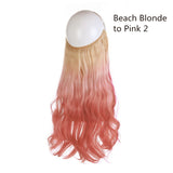 Synthetic NO Clip In Halo Hair Extensions Natural Wave Fake Hair Piece 14" 16" 18" Blonde Black Brown Curly False Hair Hairpiece