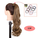 NICESY Black Long Straight Ponytail Hair Synthetic Extensions Heat Resistant Hair 22Inch Wrap Around Pony Hairpiece