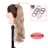 NICESY Black Long Straight Ponytail Hair Synthetic Extensions Heat Resistant Hair 22Inch Wrap Around Pony Hairpiece