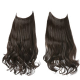 Synthetic NO Clip In Halo Hair Extensions Natural Wave Fake Hair Piece 14" 16" 18" Blonde Black Brown Curly False Hair Hairpiece