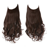 Synthetic NO Clip In Halo Hair Extensions Natural Wave Fake Hair Piece 14" 16" 18" Blonde Black Brown Curly False Hair Hairpiece