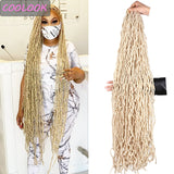 36 Inch Soft Nu Locs Crochet Hair Synthetic Goddess Faux Locks Braiding Hair Extensions Blonde Dreadlocks Crochet Hair for Women