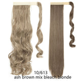 HAIRRO 17''23'' Long Straight Ponytail Wrap Around Ponytail Clip in Hair Extensions Natural Hairpiece Headwear Synthetic Hair