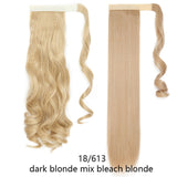 HAIRRO 17''23'' Long Straight Ponytail Wrap Around Ponytail Clip in Hair Extensions Natural Hairpiece Headwear Synthetic Hair