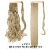 HAIRRO 17''23'' Long Straight Ponytail Wrap Around Ponytail Clip in Hair Extensions Natural Hairpiece Headwear Synthetic Hair