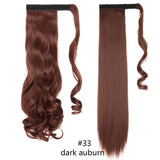 HAIRRO 17''23'' Long Straight Ponytail Wrap Around Ponytail Clip in Hair Extensions Natural Hairpiece Headwear Synthetic Hair