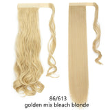 HAIRRO 17''23'' Long Straight Ponytail Wrap Around Ponytail Clip in Hair Extensions Natural Hairpiece Headwear Synthetic Hair