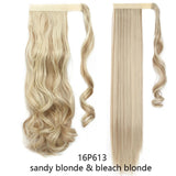 HAIRRO 17''23'' Long Straight Ponytail Wrap Around Ponytail Clip in Hair Extensions Natural Hairpiece Headwear Synthetic Hair